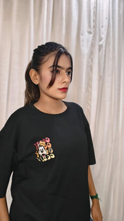 Disney Goofy Friends Oversize Black T-Shirt