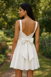 Sleeveless Bow Women's Corset Pleated Dress