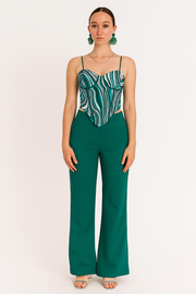 Mable Print Cami Top With High Waist Trousers