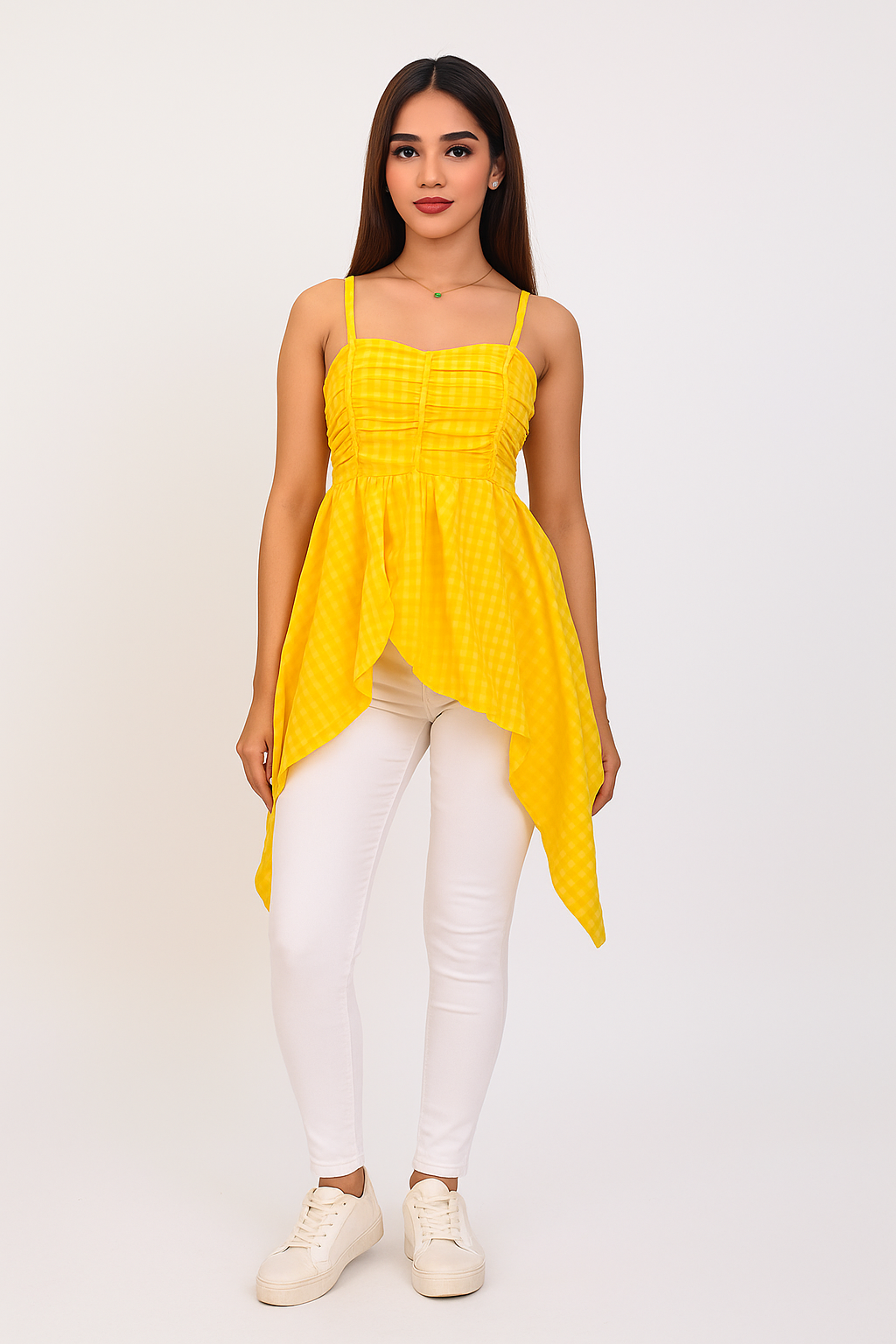 Women Skater Yellow Top