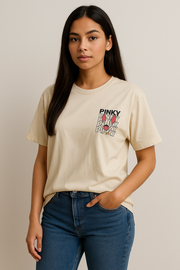 Disney Goofy Friends Oversize Beige T-Shirt