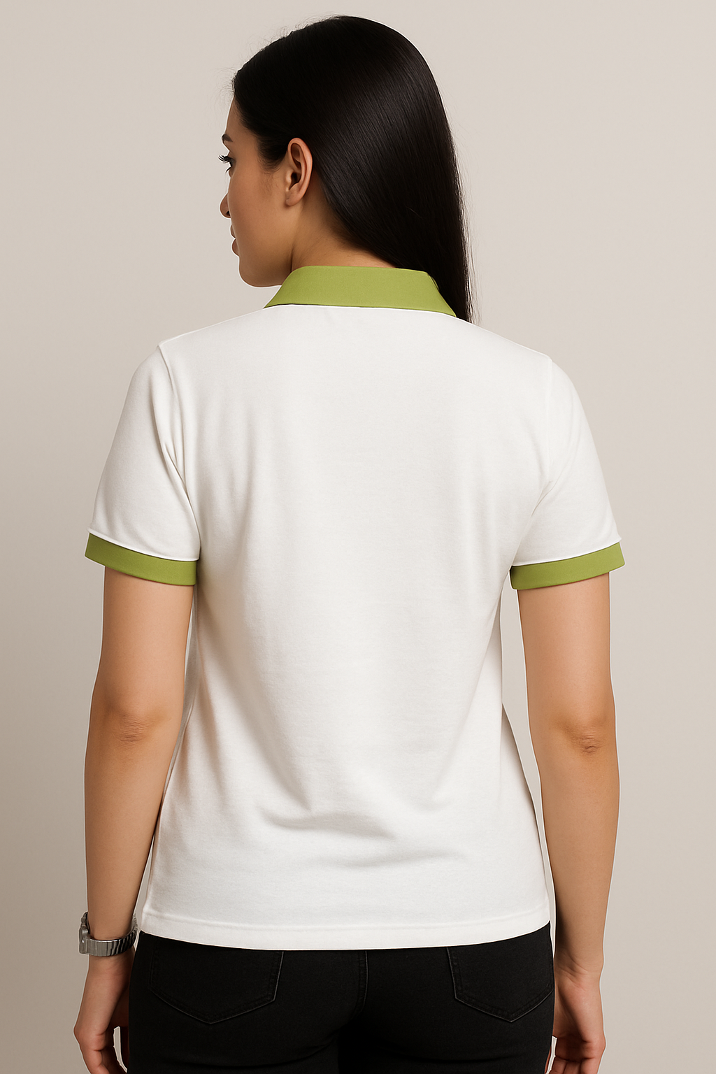 Voxelle Solid Women Polo Neck T-shirt