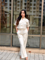 Beige Co-Ord set with Embroidered Work