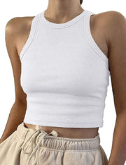 Voxelle Cropped Vest Top White