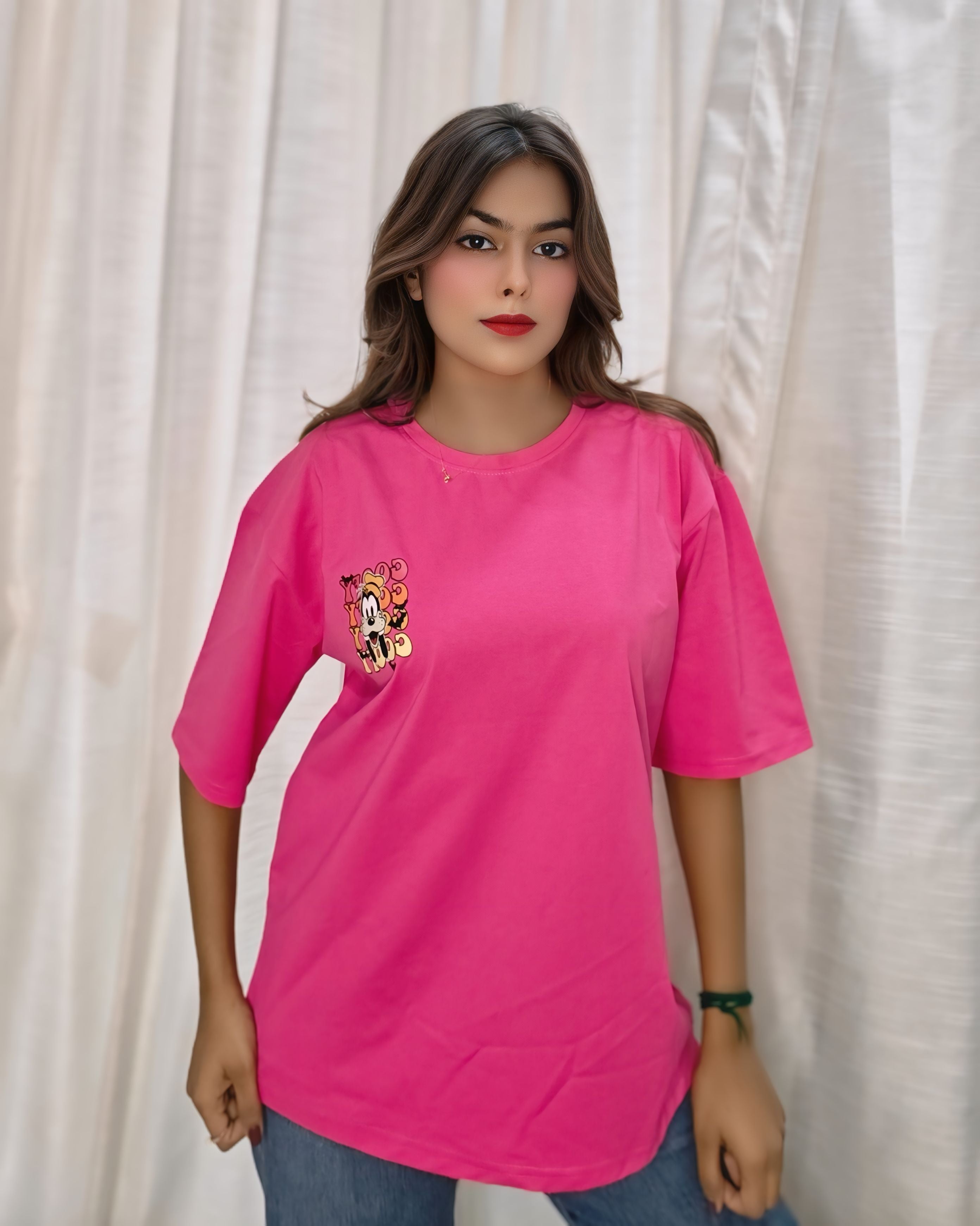 Disney Goofy Friends Oversize Pink T-Shirt