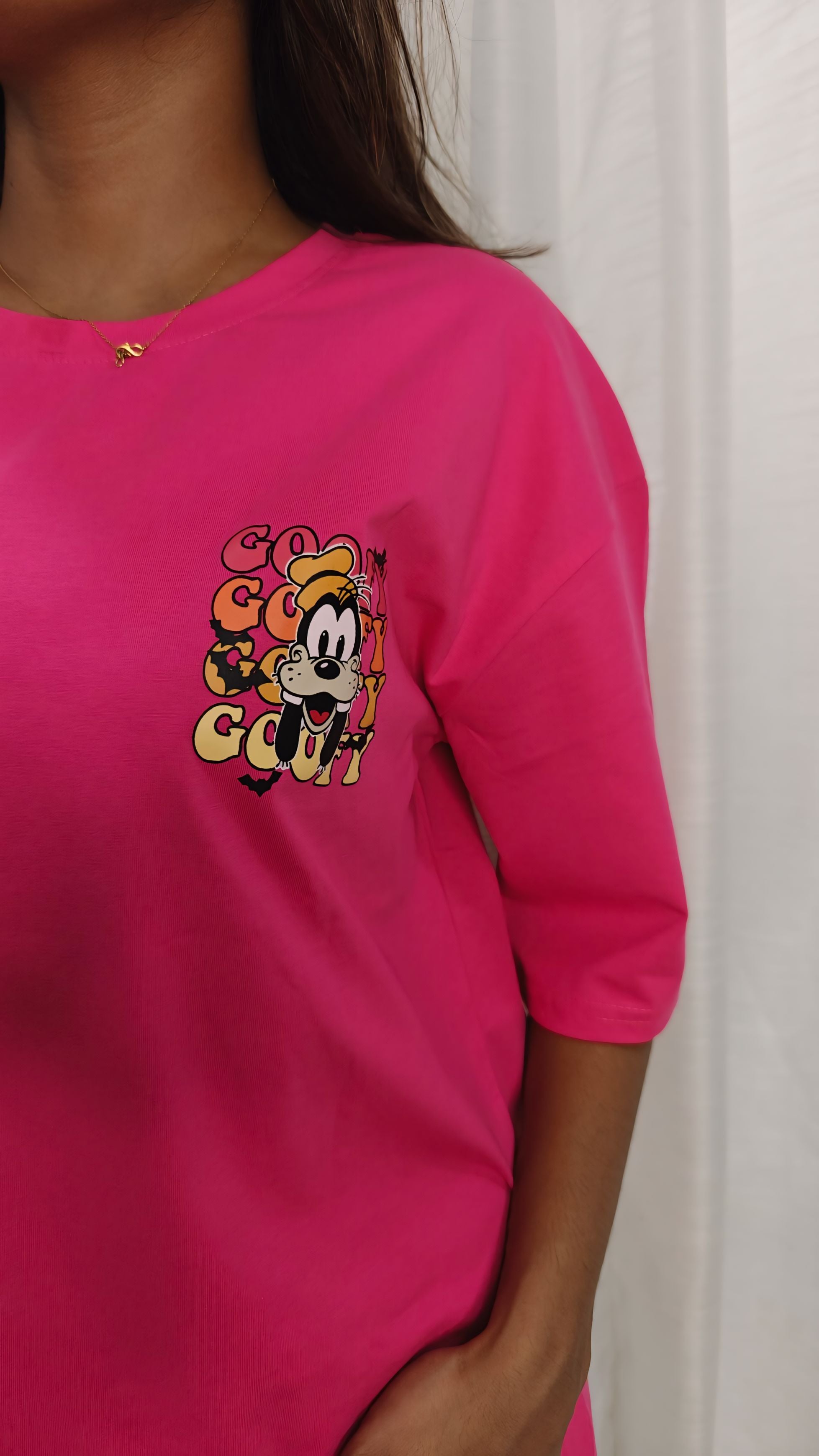 Disney Goofy Friends Oversize Pink T-Shirt