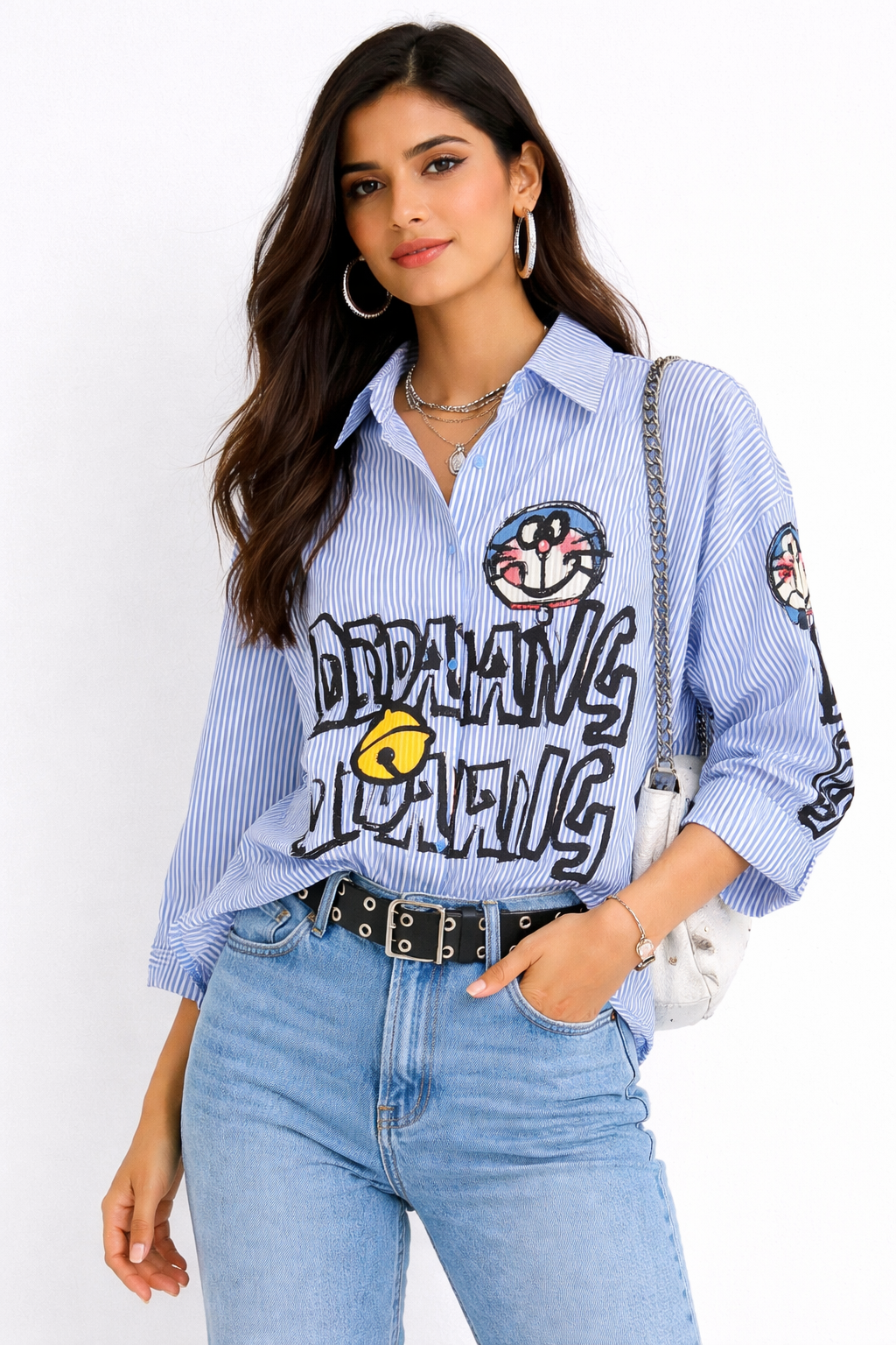 Voxelle Dreaming Stripes Oversized Shirt