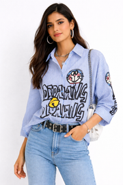 Voxelle Dreaming Stripes Oversized Shirt