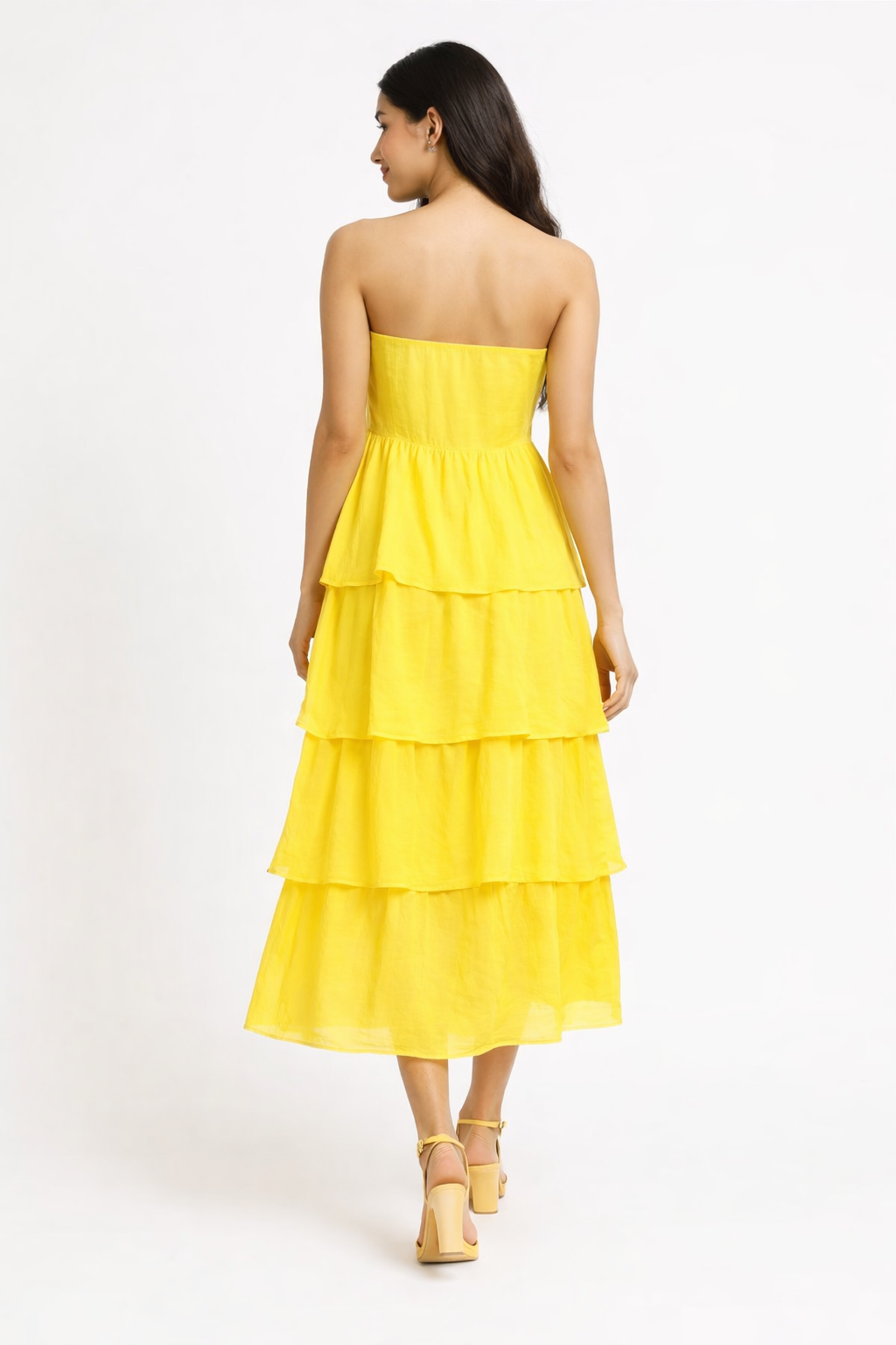 Women’s Yellow Tiered Maxi Dress