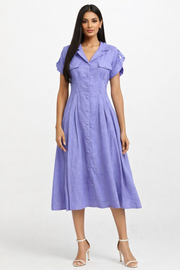Voxelle Lavender Breeze Shirt Dress