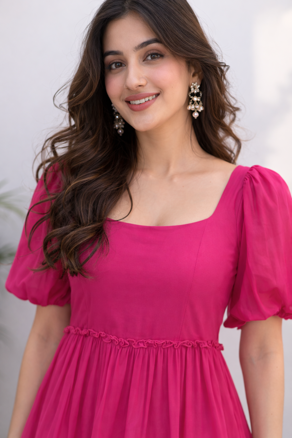 Voxelle Rani Pink Tiered Summer Midi Dress