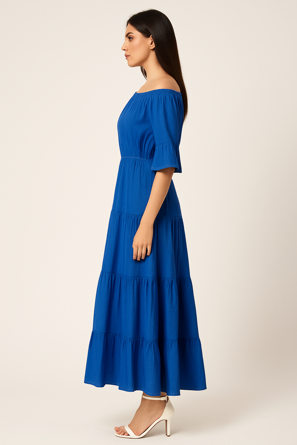 Voxelle Royal Blue Boho Maxi Dress for Women