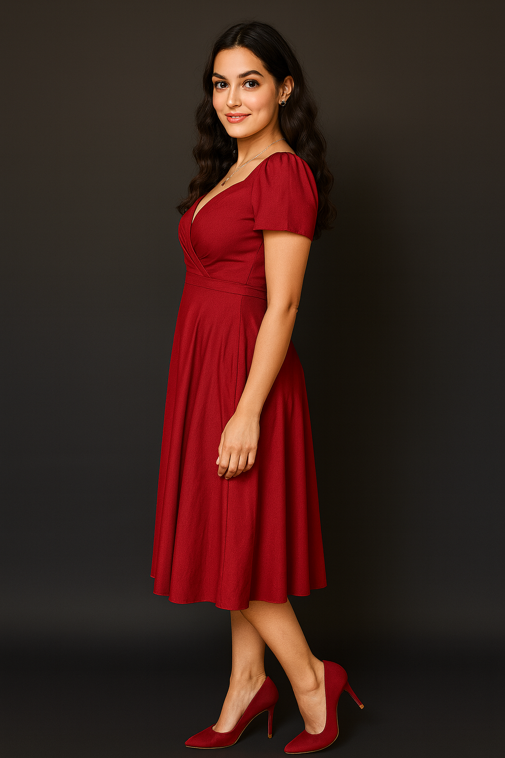 Voxelle Ruby Elegance Midi Dress