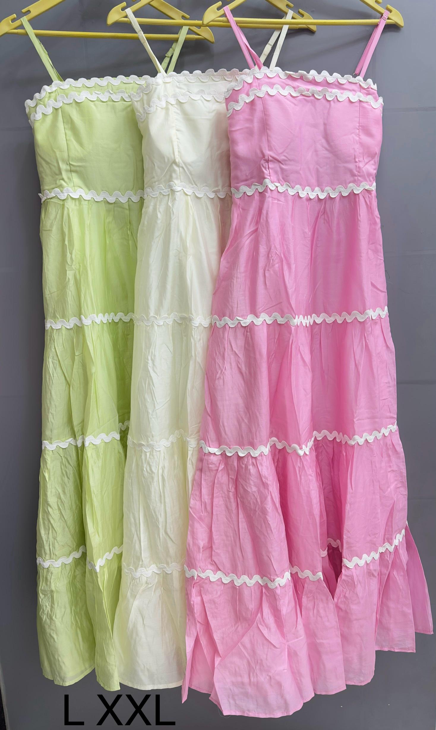 Spaghetti Strap A-line long light Green Dress