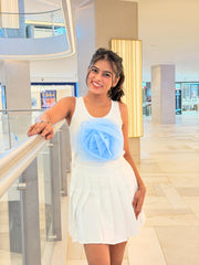 Voxelle Blue Bloom Statement Floral Top