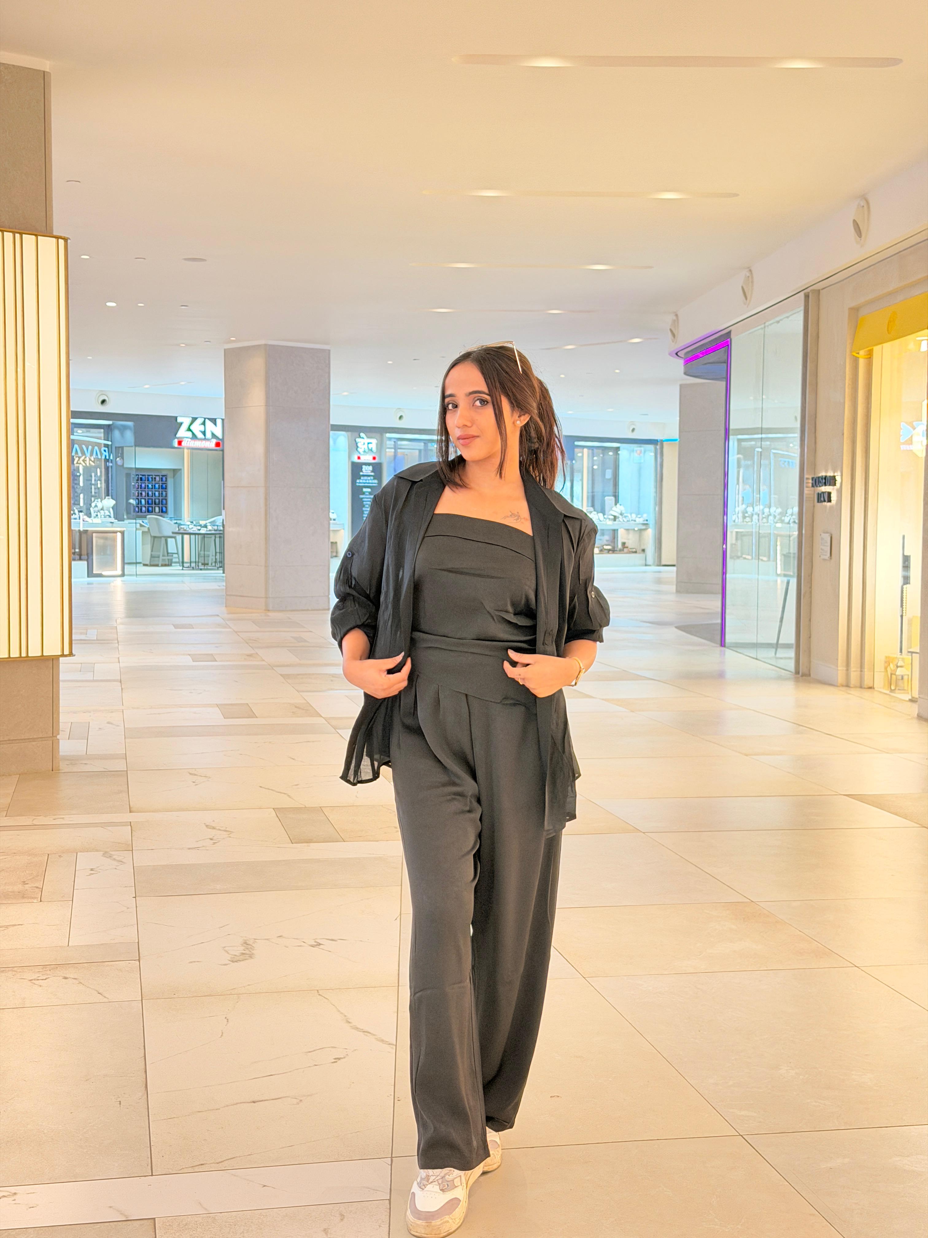 Voxelle Noir Luxe 3-Piece Co-ord Set